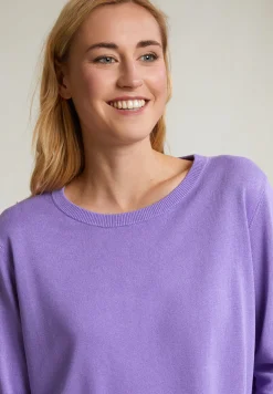 Outlet River Woods Paarse basic trui ronde hals lange mouwen -