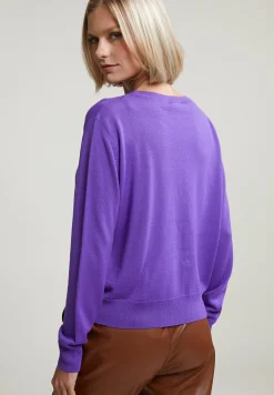 Outlet River Woods Paarse boxy trui ronde hals -