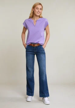 Hot River Woods Paarse mouwloze V-hals T-shirt -