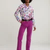 Hot River Woods Paarse ribfluwelen broek hoge taille -