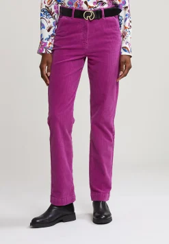 Hot River Woods Paarse ribfluwelen broek hoge taille -