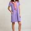 Online River Woods Paarse V-hals jerseyjurk korte mouwen -