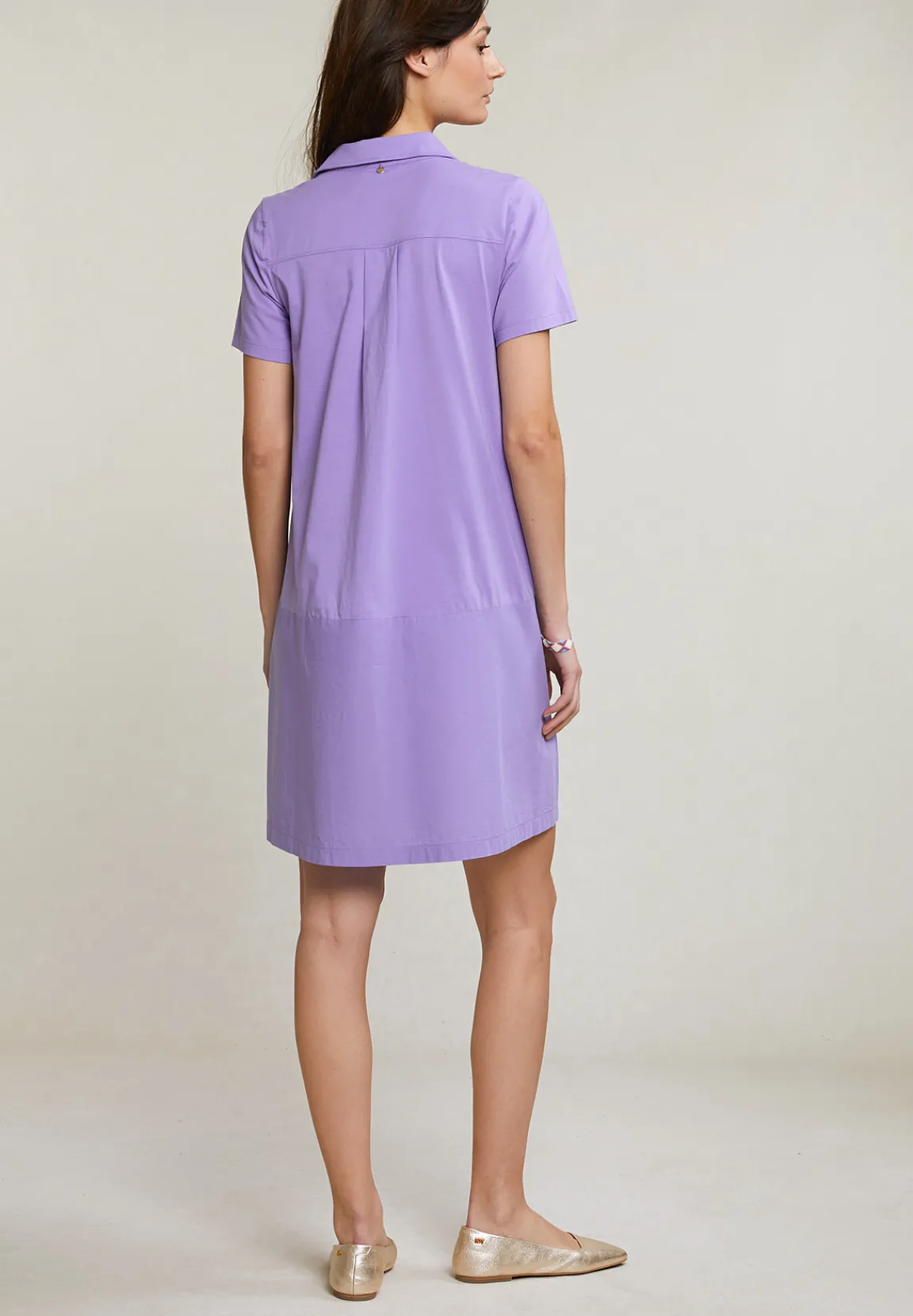 Online River Woods Paarse V-hals jerseyjurk korte mouwen -
