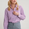 Discount River Woods Paars/wit gestreepte blouse pofmouwen -