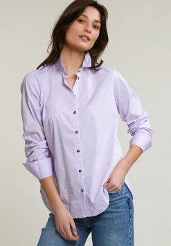 Discount River Woods Paars/wit gestreepte blouse lange mouwen -