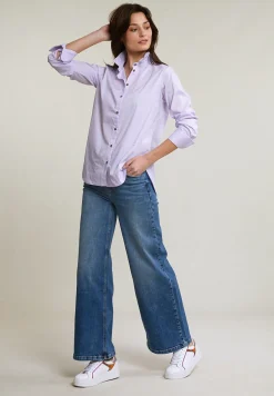 Discount River Woods Paars/wit gestreepte blouse lange mouwen -