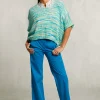 Best River Woods Petrol blauwe basic broek -