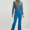 Sale River Woods Petrol klassieke broek met zijsplit -