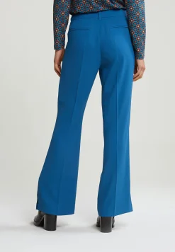 Sale River Woods Petrol klassieke broek met zijsplit -