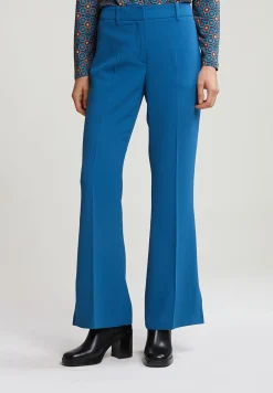 Sale River Woods Petrol klassieke broek met zijsplit -