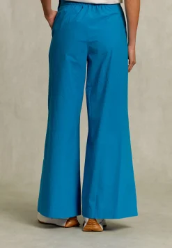 New River Woods Petrol lange wijde broek -