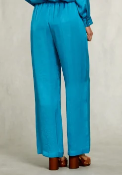 Clearance River Woods Petrol wijde broek elastische taille -