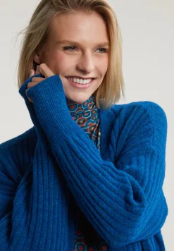 Outlet River Woods Petrol wollen V-hals cardigan -