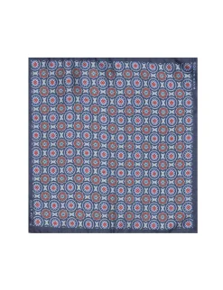 Fashion River Woods Pochet in wol en zijde in blauw -