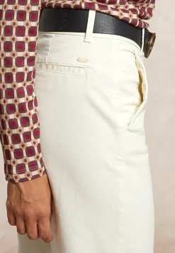 Online River Woods Rechte stretch broek cream -