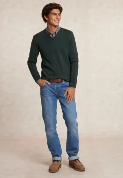 Online River Woods Regular fit basic stretch jeansbroek 5-zakken light stone -
