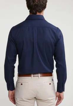 Discount River Woods Regular fit effen katoenen hemd blauw -