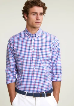 Outlet River Woods Regular fit geruit hemd borstzak lange mouwen multi -