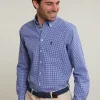 Online River Woods Regular fit geruit hemd borstzak blauw/wit -
