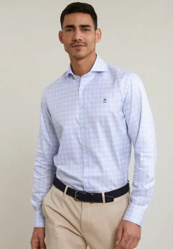 Online River Woods Regular fit geruit hemd blauw/wit -