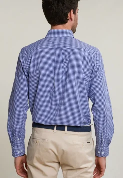 Online River Woods Regular fit geruit hemd borstzak blauw/wit -