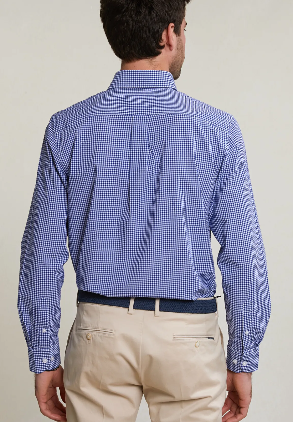 Online River Woods Regular fit geruit hemd borstzak blauw/wit -