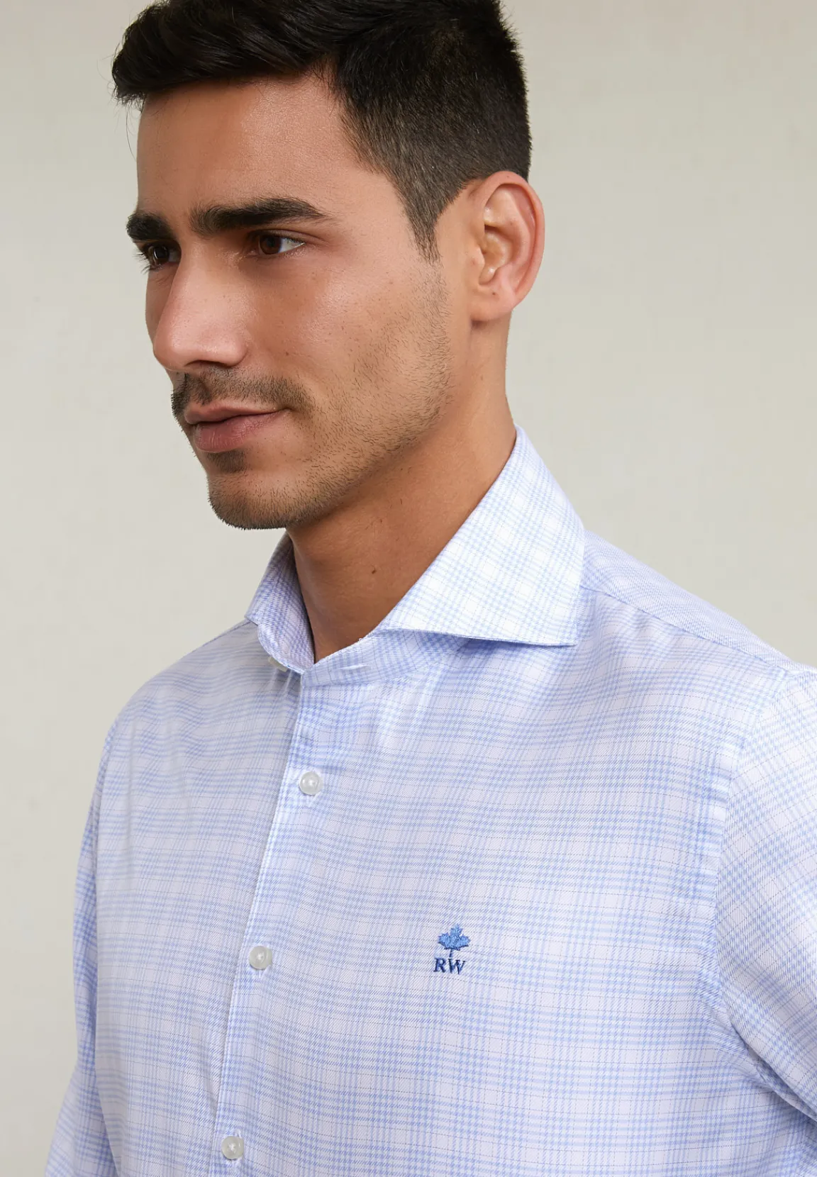 Online River Woods Regular fit geruit hemd blauw/wit -