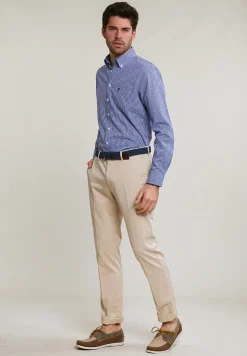 Online River Woods Regular fit geruit hemd borstzak blauw/wit -