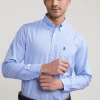 Outlet River Woods Regular fit geruit hemd met zak blauw/wit -