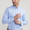 Online River Woods Regular fit geruit hemd met zak blauw/wit -