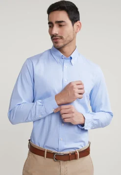 Online River Woods Regular fit geruit hemd met zak blauw/wit -