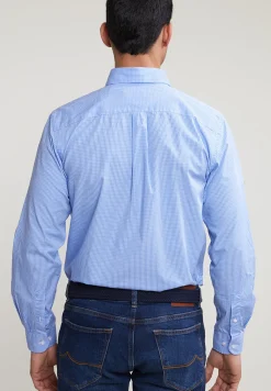 Fashion River Woods Regular fit geruit hemd met zak blauw/wit -