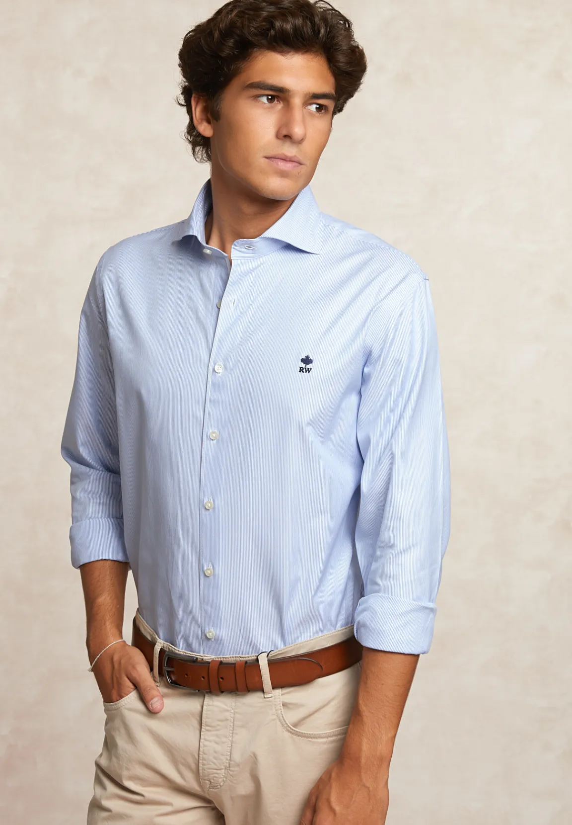 Fashion River Woods Regular fit gestreept hemd blauw/wit -