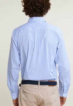 New River Woods Regular fit gestreept hemd borstzak blauw/wit -