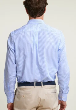 Best River Woods Regular fit gestreept hemd blauw/wit -