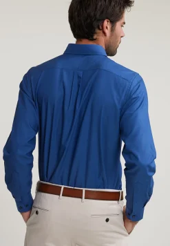 Best River Woods Regular fit katoenen effen hemd blauw -