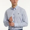 Discount River Woods Regular fit katoenen fantasiehemd blauw/bruin -