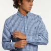 Best River Woods Regular fit katoenen geruit hemd blauw/groen -