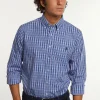Online River Woods Regular fit katoenen geruit hemd blauw/rood -
