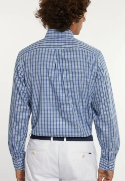 Best River Woods Regular fit katoenen geruit hemd blauw/groen -