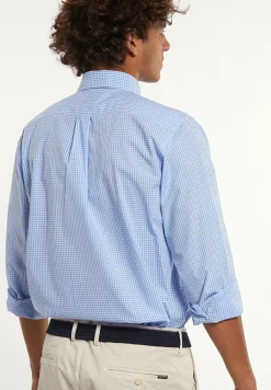 Online River Woods Regular fit katoenen geruit hemd blauw/wit -