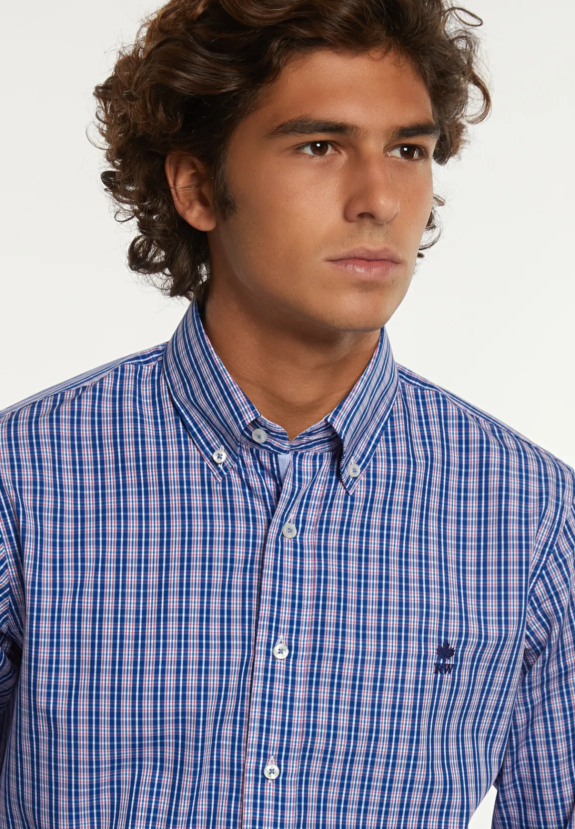 Online River Woods Regular fit katoenen geruit hemd blauw/rood -