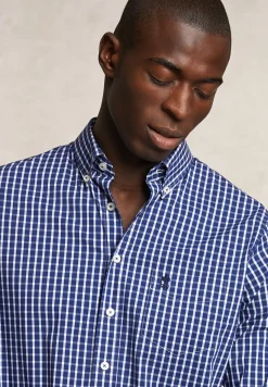 Discount River Woods Regular fit katoenen geruit hemd blauw/wit -
