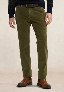 Discount River Woods Ribfluwelen stretch broek kaki -