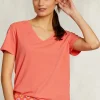 New River Woods Rode basic V-hals T-shirt -