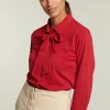 Outlet River Woods Rode T-shirt met strik -