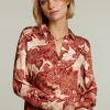 Clearance River Woods Rood/beige fantasie blouse -