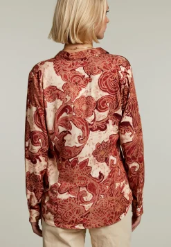 Clearance River Woods Rood/beige fantasie blouse -