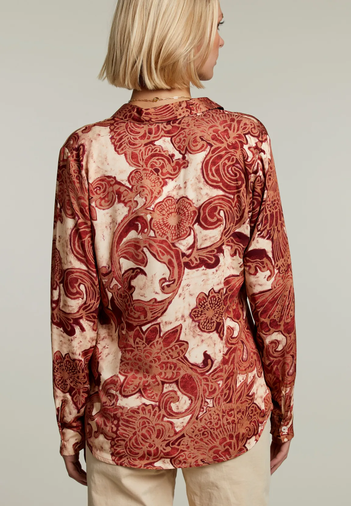 Clearance River Woods Rood/beige fantasie blouse -