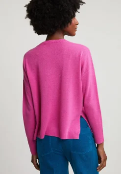 Best River Woods Roze basic V-hals trui lange mouwen -